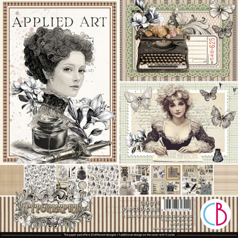 Ciao Bella Typographic 8x8 Inch Paper Pad (CBH095) 