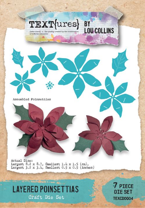 TEXTures Winter in Bloom Craft Die Set Layered Poinsettias  (004)