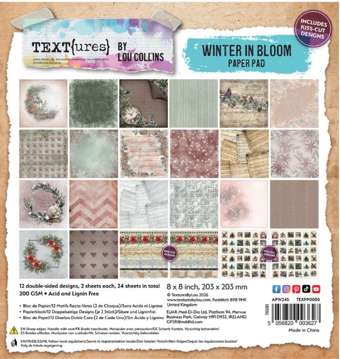 TEXTures Winter in Bloom 8x8 Paper Pad