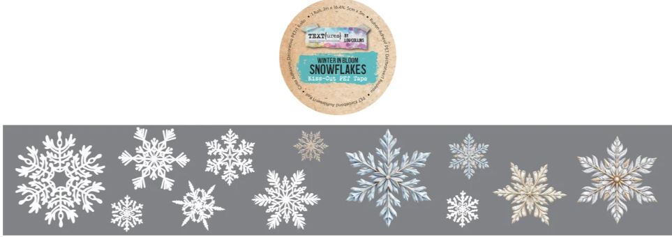 TEXTures Winter in Bloom Kiss-Cut PET Tape Snowflakes (5cmx5m) 