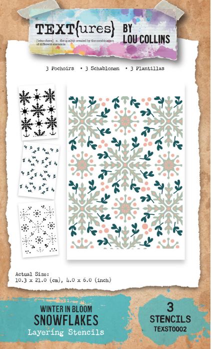 TEXTures Winter in Bloom Layering Stencil Set - Snowflakes (TEXST0002)