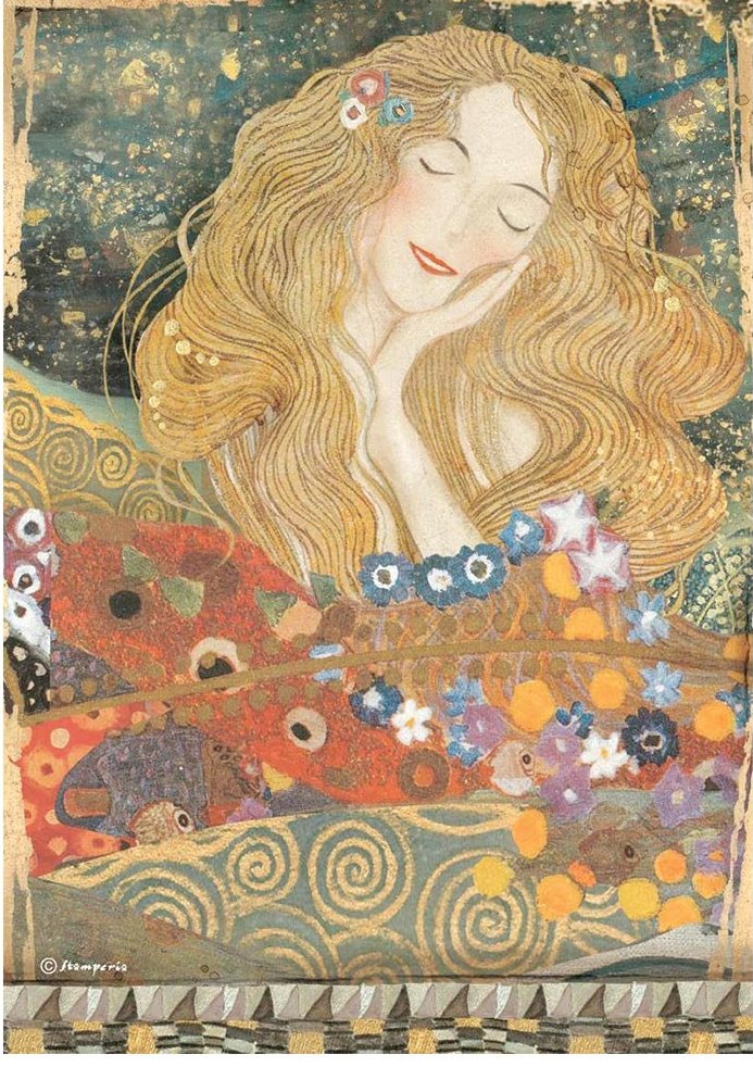 Stamperia A4 Rice Paper - KLIMT FROM THE BEETHOVEN FREIZE (DFSA4639)