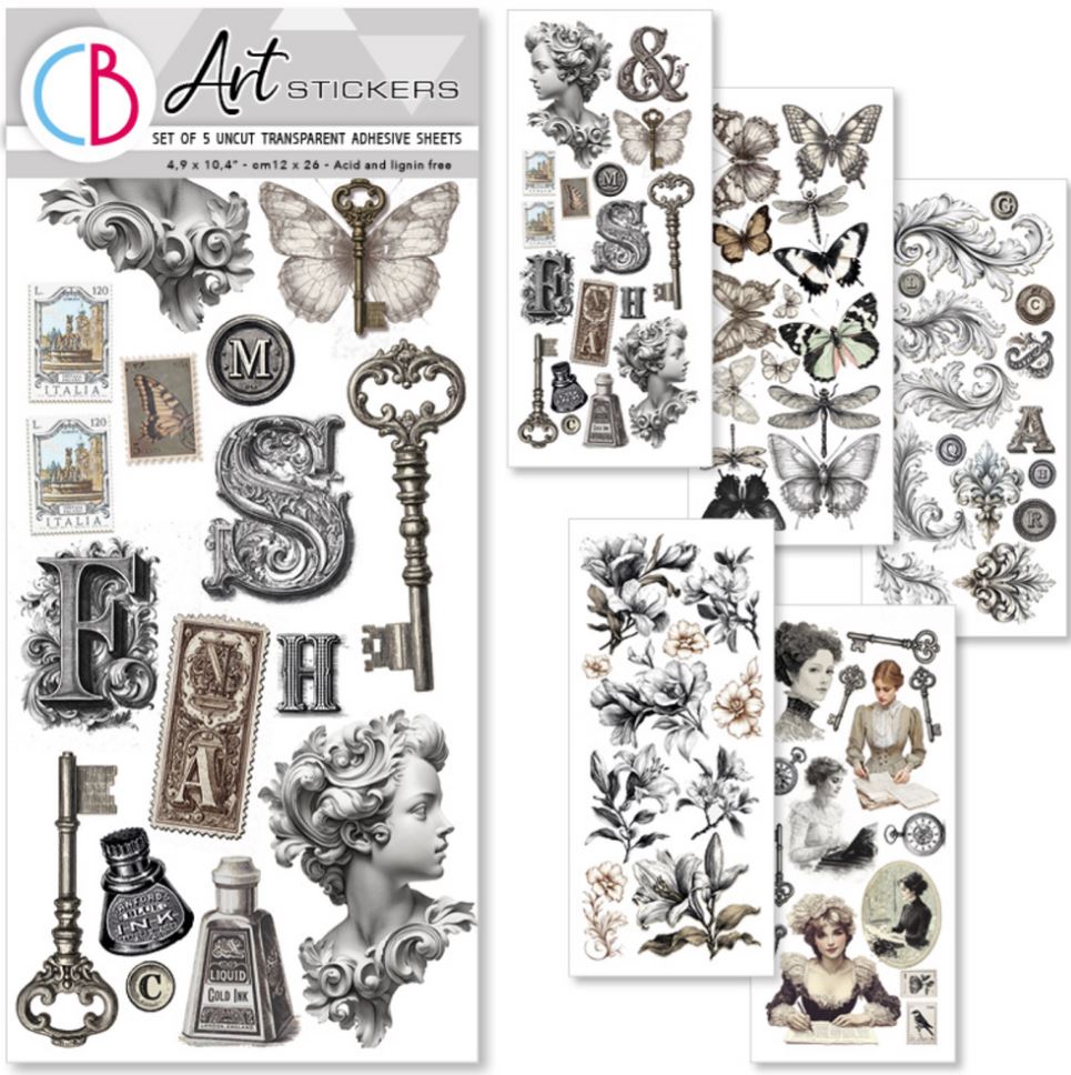 Ciao Bella Typographic Transparent Adhesive Sheets (5pcs) (CBI014) 