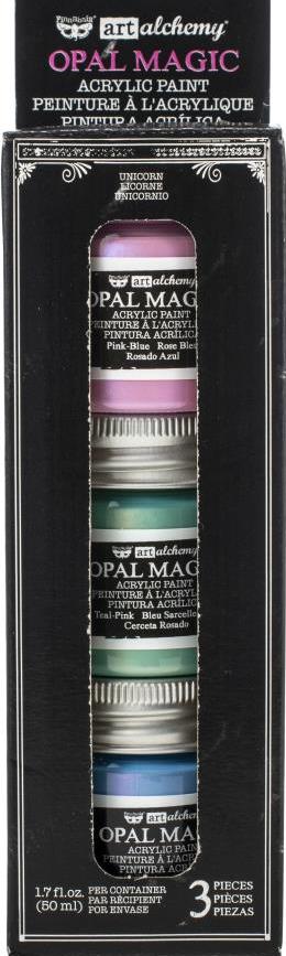 Finnabair Art Alchemy Opal Magic Acrylic Paint Set (3-Pack) UNICORN
