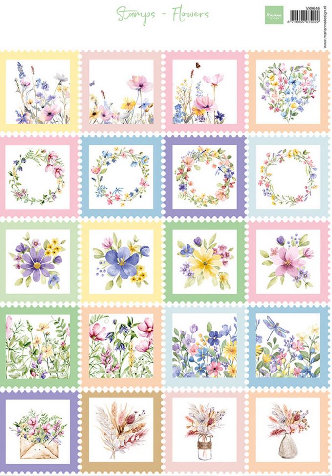 Marianne Design Decoupage Sheet A4 Flowers (VK9646)(03-26)