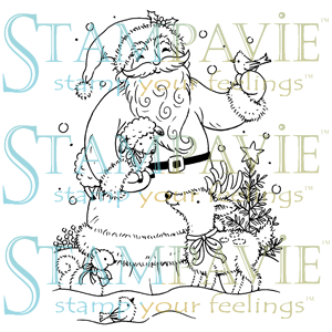 Tina Wenke Stamps - Santa with Lamb and Reindeer