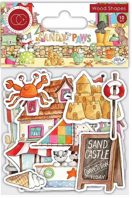 Craft Consortium Sandy Paws Wooden Shapes