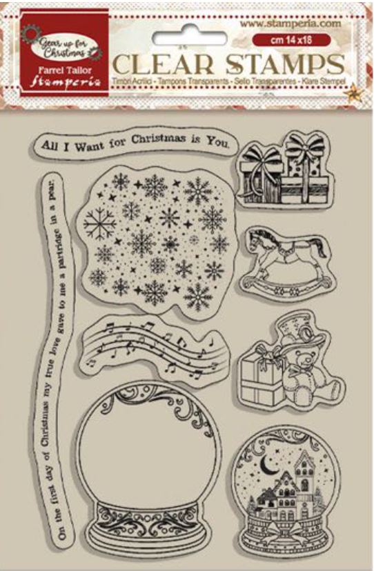 Stamperia Gear Up For Christmas Clear Stamps - Snowglobes (WTK197)