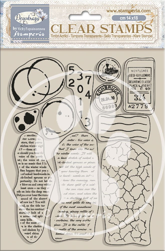 Stamperia Create Happiness Dewdrops Clear Stamps - MIXED BACKGROUNDS  (WTK208)