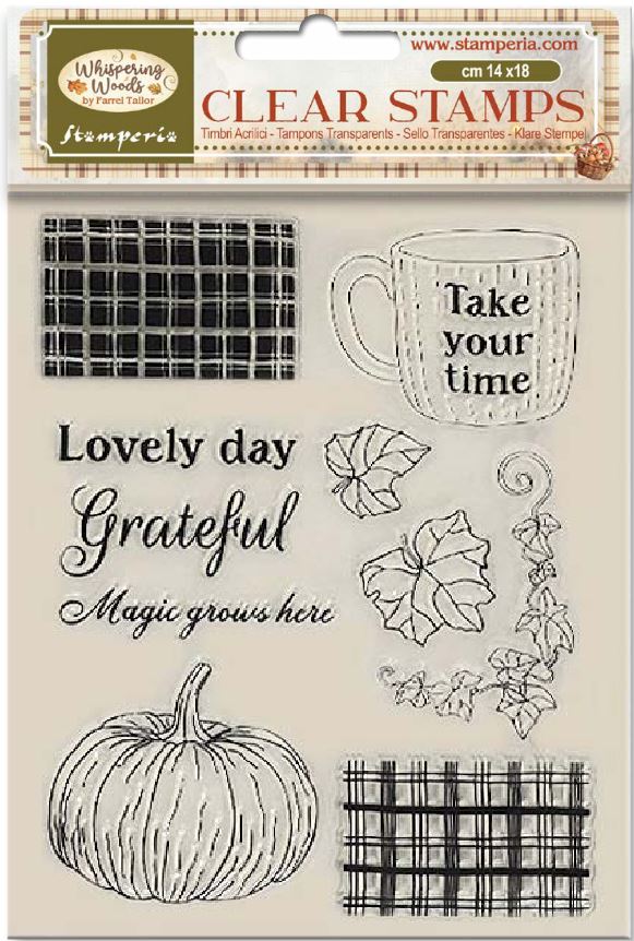 Stamperia Whispering Woods Clear Stamp - Cup and Pumpkin  (WTK226) 