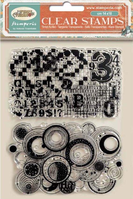 Stamperia Furry Friends Clear Stamp 2 Patterns (WTK227) 