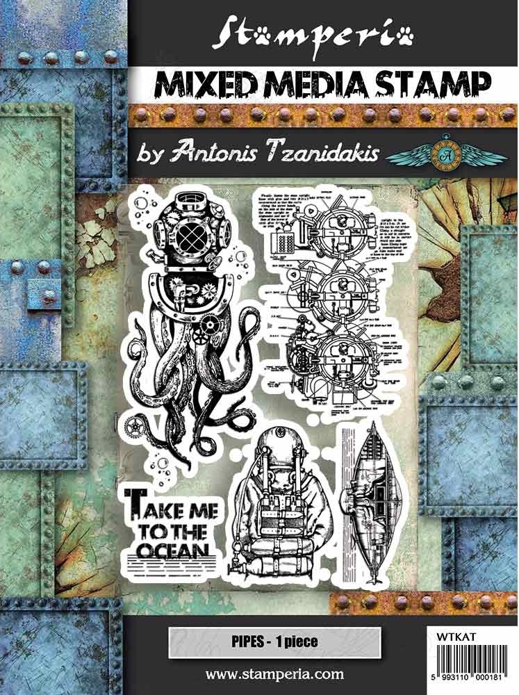 Stamperia Mixed Media Stamps - Octopus (WTKAT12)