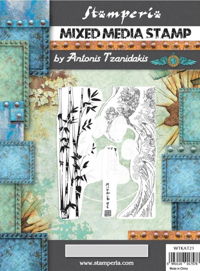 Stamperia Mixed Media Stamps - Sir Vagabond in Japan BAMBOO (WTKAT21) 