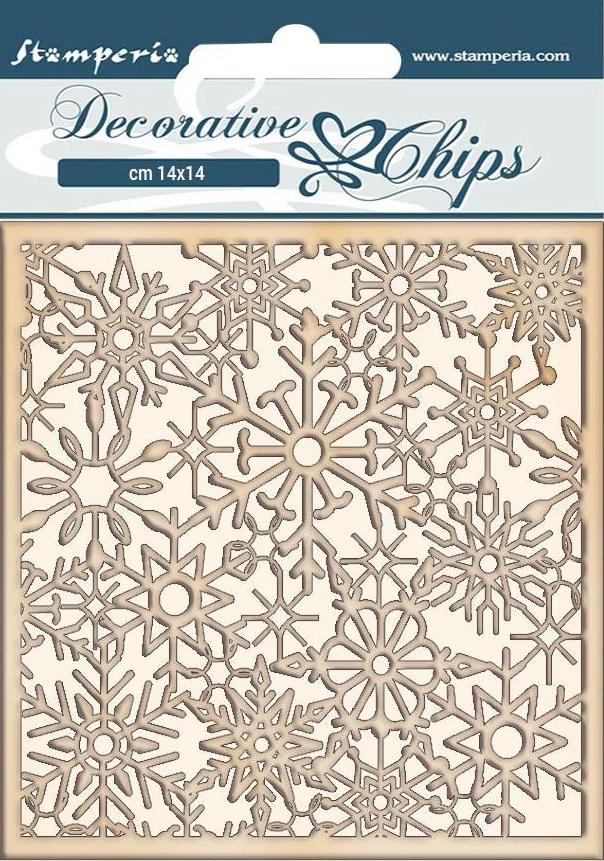 Stamperia Decorative Chips - Winter Tales SNOWFLAKES (SCB64)