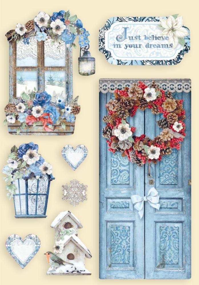 Stamperia Coloured Wooden Shapes - Winter Tales Door & Window KLSP103