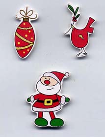 Handmade Wooden Xmas - Santa/Bauble/Robin (XHB2)