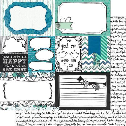 Bo Bunny Zip-A-Dee-Doodle Paper - Collage