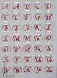 Crystal Effects - Alphabet Circle Pink Roses