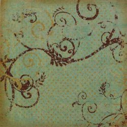 K&Co Ancestry Paper - Teal/Gold Dots/Swirls Glitter 