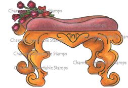 (INT) Delectable Clear Stamps - Stool w/Flowers