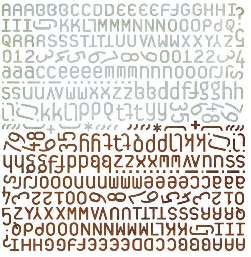 Basic Grey Archaic Alphabet Stickers