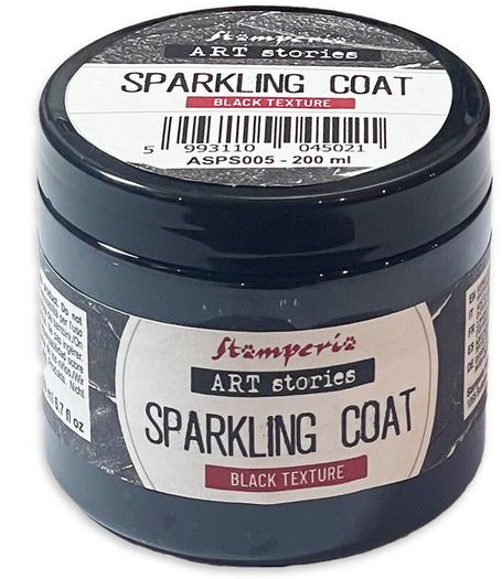 Stamperia Art Stories Texture Paste Sparkling Coat Black Texture 200ml (ASPS005)