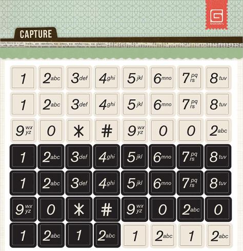 Basic Grey Capture Numbers Chipboard
