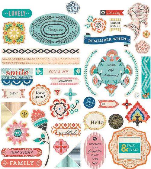 Basic Grey Spice Market Printed Chipboard Shapes
