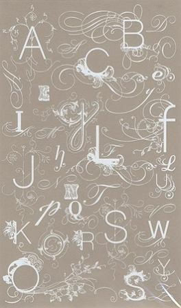 Basic Grey Elements - Fancy Alphabet (White)