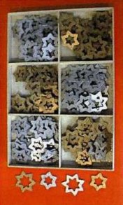 Gold & Silver Wooden Xmas Stars Assortment (12 pieces)