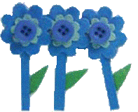 Button Flowers - Blue