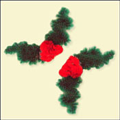 SALE: Christmas - Chenille Holly Stem