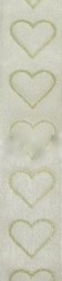 Glittering Hearts Ivory Ribbon  (25mm)