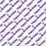 Background Paper - Happy Birthday (Violet on White)