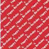 Background Paper - Happy Birthday (White on Red)