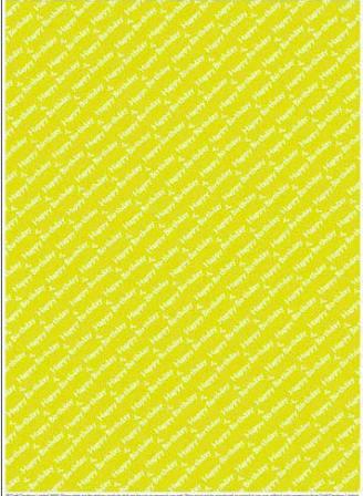 Background Paper - Happy Birthday (White on Yellow)