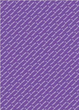 Background Paper - Happy Birthday (White on Violet)