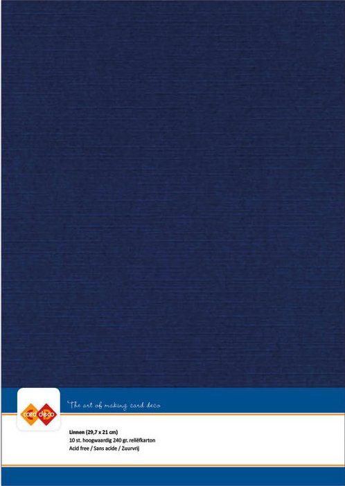 A4 Linen Textured Cardstock (Pack of 10) DARK BLUE