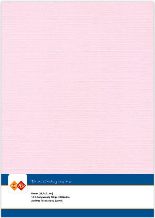 A4 Linen Textured Cardstock (Pack of 10) LIGHT PINK