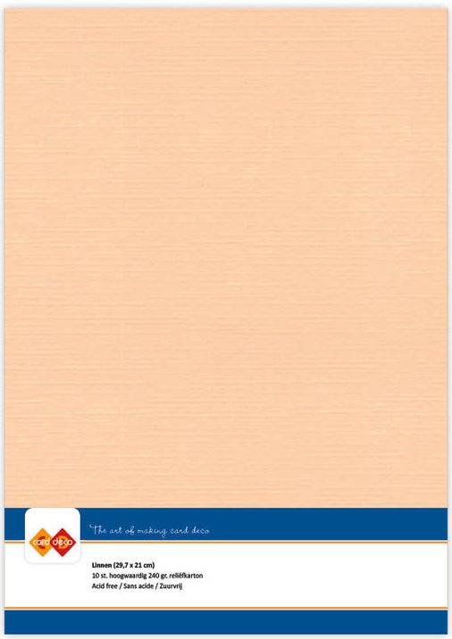 A4 Linen Textured Cardstock (Pack of 10) SALMON