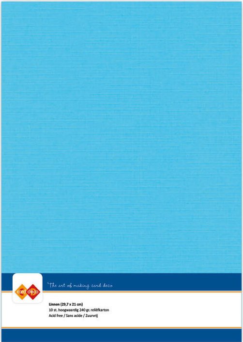 A4 Linen Textured Cardstock (Pack of 10) SKY BLUE