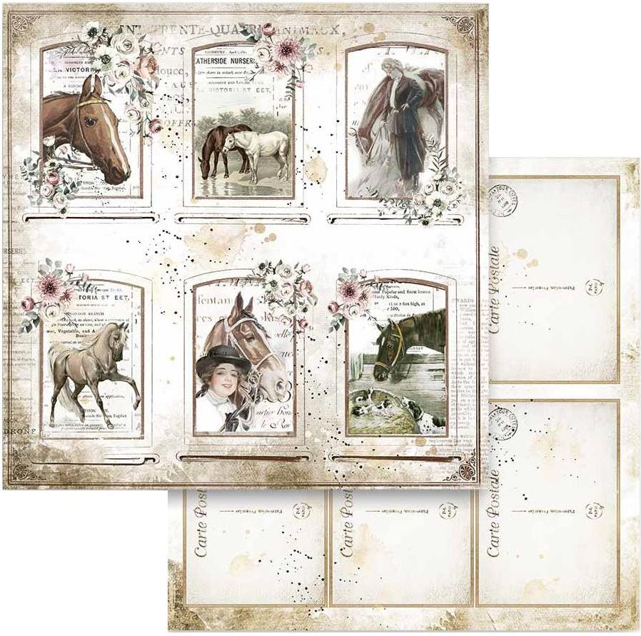 Stamperia Double-Sided Paper - Romantic Horses CARDS SBB802