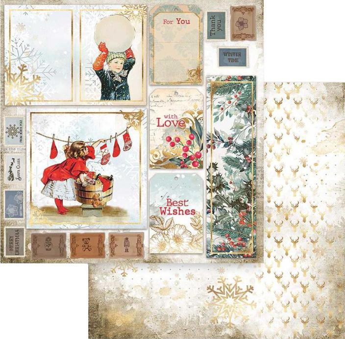 Stamperia Double-Sided Paper - Romantic Christmas  CARDS SBB828