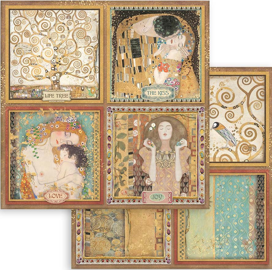 Stamperia Double-Sided Paper - Klimt Cards (SBB835)