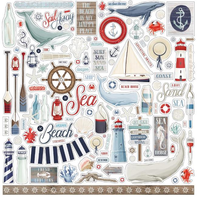 Carta Bella By The Sea Cardstock Stickers 12