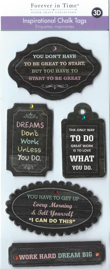 Inspirational Chalk Tags - Start to Be Great
