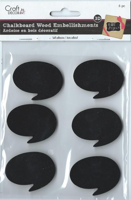 Chalkboard Wood Embellishments - Speech Bubbles