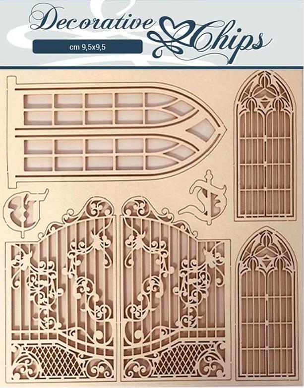 Stamperia Decorative Chips - Windows & Doors SCB59