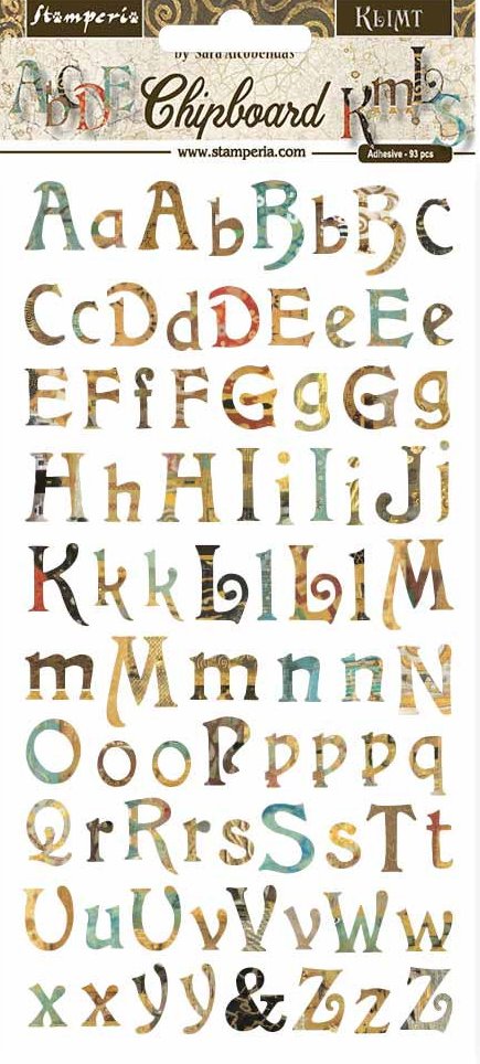 Stamperia Klimt - CHIPBOARD - Alphabet