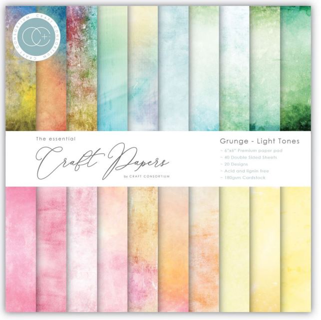 Craft Consortium Essential Craft Papers - Grunge Light Tones (6x6)